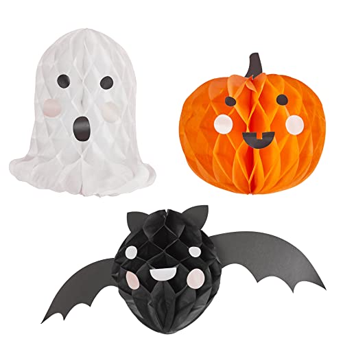 Halloween Character Honeycombs Kit de 3 suspensions en nid d'abeille orange