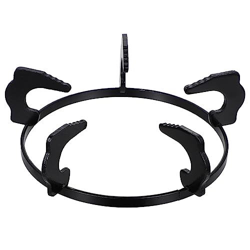 Luxshiny Thickened Round Gas Stove Holder and Support Rack Black Kitchen Stove Bracket Milk Pot Rack for Household Cooking