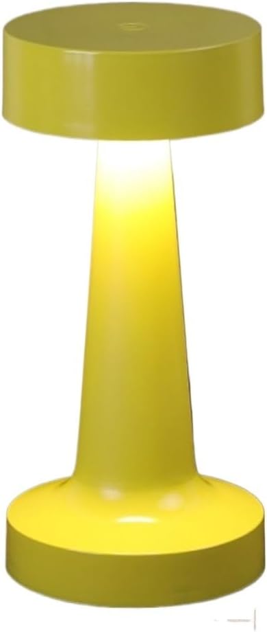 Desk Lamp Cordless Desk Lamp Portable LED 3 Color Dimming for Restaurant Coffee Shop Eye Care(Yellow)