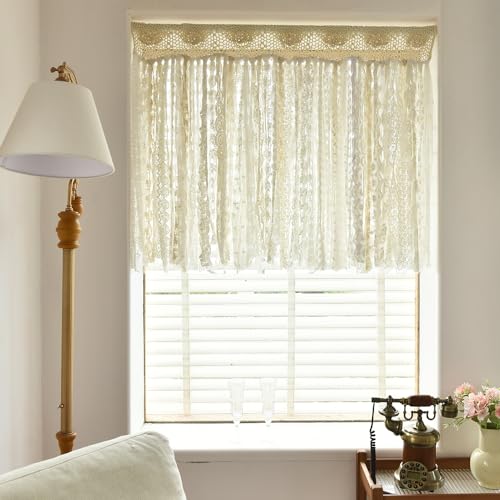 YJ YANJUN Boho Bathroom Curtains Window Country Lace Kitchen Window