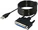SABRENT USB 2.0 to DB25 IEEE-1284 Parallel Printer Cable Adapter [THUMBSCREWS Connectors] (CB-DB25)