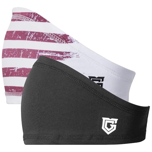 Gridiron Gladiator Football Bandana - Football Headband Men Head Wrap Sports Headband - Skull Wrap - Mens Workout Headbands (Black - USflag)