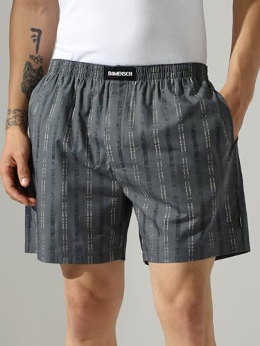 Image of DAMENSCH Gift Box Boxer Shorts Regular Fit 100% Cotton Inner Boxer Back Pocket Breathable Super-Soft Anti-Bacterial Microfibre Waistband Ultra-Light Innerwear for Men