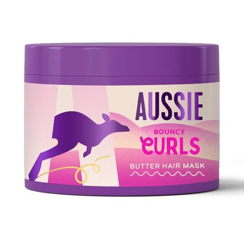 Aussie Bouncy Curls Maske, lockiges Haar, Jojoba-Öle, Macadamianuss und Kokosnuss