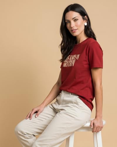 Image of Nobero 100% Cotton T-Shirts for Women Stylish | Regular Fit | Graphic Printed T Shirts for Women 180 GSM Combed Cotton | Crew Neck Half Sleeve