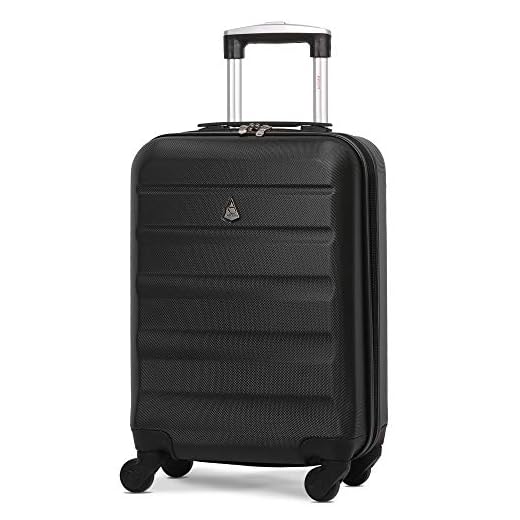 Aerolite ABS Maleta Equipaje de Mano Cabina rígida Ligera con 4 Ruedas, 55cm (Negro)