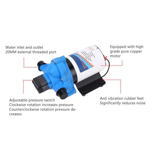 Bomba de agua para RV de 12V y 3.0 GPM autocebante para caravanas y yates 3
