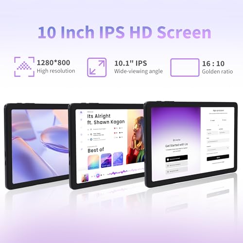 Image of Veidoo 10.1-Inch Tablet, 8 GB RAM 64GB ROM（Included 4GB Virtual Memory 1TB Expandable, Android 14 Tablets with Octa-Core Processor, WiFi 6, IPS HD Touchscreen, Dual Camera, Bluetooth 5.0, GPS