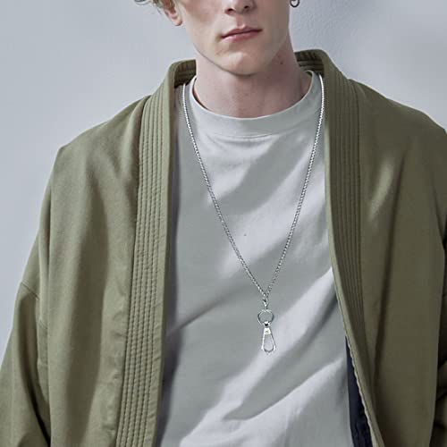 Sopopal Lanyards For Id Badges Silver Chain Lanyard For Keys Stainless Steel Necklace Id Card Badge Holder #TOP2