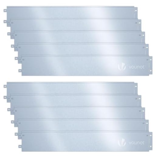 VOUNOT 10M Galvanised Steel Lawn Edging, Metal Garden Edging Landscape Border, 100 x 18 cm, 10pcs