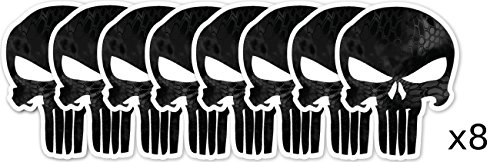Nomad Typhon Flat Dark Earth Raid White Punisher Sticker Decal (Typhone 1.5" 8 pack)