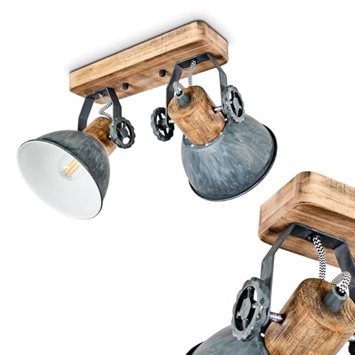 Deckenlampe Paz weiß Holzlamellen-Kugeln, 2fl Deckenlampe Paz weiß Holzlamellen-Kugeln, 2fl