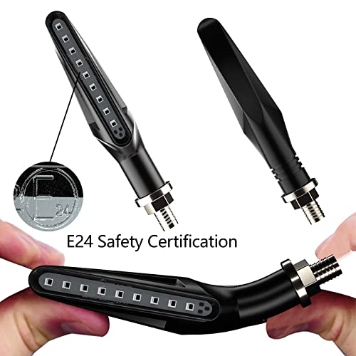 CCAUTOVIE LED Blinker Motorrad E Geprüft Universal Tagfahrlicht Mit Lauflicht Bernstein E24, 2 Stück