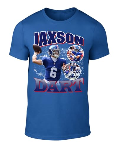 DTGVirgil Blue New York Jaxson Dart Bootleg Style Throwback Style T-Shirt Mens Adult 2XL
