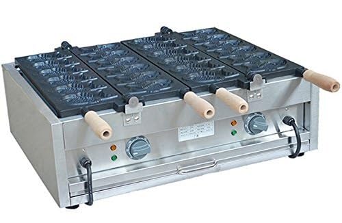 Image of LPLYAA Commercial Use Nonstick Electric 12-Cavity 180° Opening Dual Taiyaki Fish Waffle Maker, 20240426