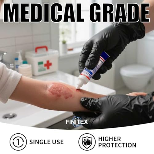 Image of FINITEX - Black Nitrile Disposable Gloves, Exam Gloves, Powder-free, Latex-free, 3mil, Case of 10 Boxes