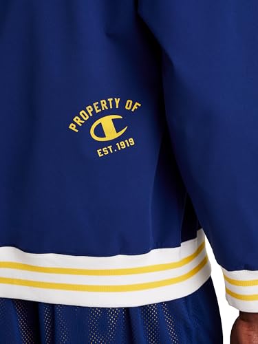 Image of Champion Men's Lightweight V-Neck Woven Pullover, Standard Fit, Script Logo