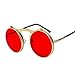 Produktbild Sonnenbrille Retro Runde Metall Punk Steam Übergroße Sonnenbrille Männer Brillen Brille Vintage Brille Steampunk Frauen Sonnenbrille-Rot