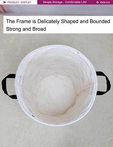 Inghua Laundry Hamper Large Canvas Fabric Lightweight Storage Basket/Toy Organizer/Dirty Clothes Collapsible Waterproof For College Dorms, Boys And Girls Bedroom,Bathroom(Bee) #TOP6