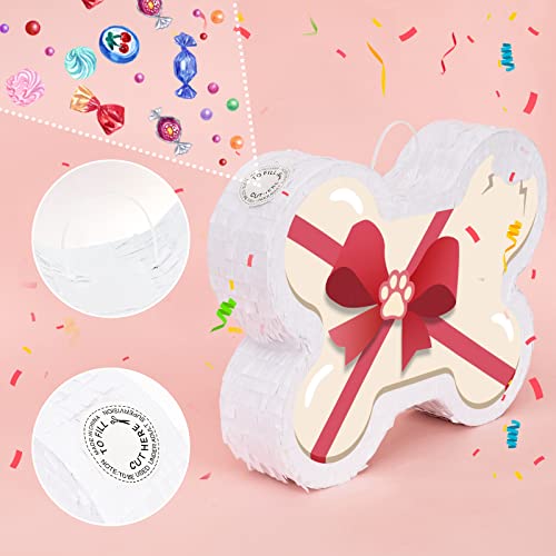 Dog Bone Pinata - Puppy Birthday Party Supplies Pinata Bundle With Blindfold And Stick Let's Party Woof Dog Themed Party Decorations (16.2" X 12.4" X 3.2") #TOP3