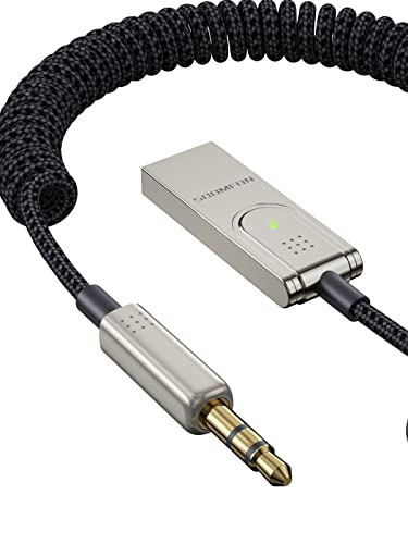 Manos Libres Bluetooth Coche SOOMFON Receptor Bluetooth Coche 5.1 - USB Aux Bluetooth Coche Jack 3,5 A2DP Estéreo Música Micrófono Incorporado y...