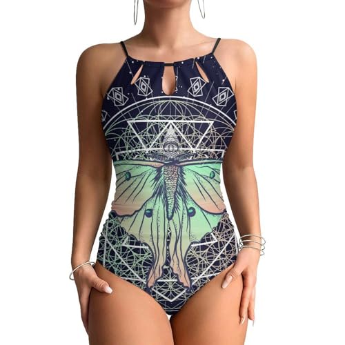 Swimsuit monokini beachwear une pièce femme avec imprimé papillon classique