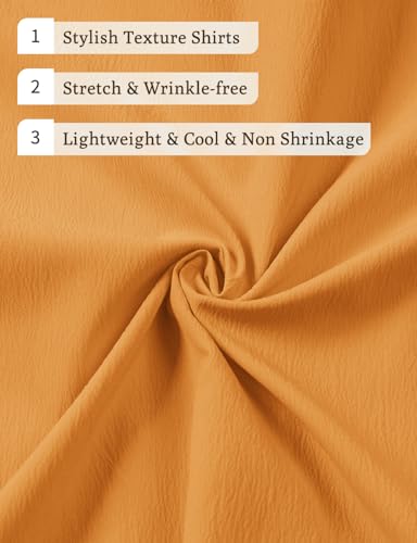 Image of JEMITOP Mens Stretch Wrinkle Free Texture Shirts