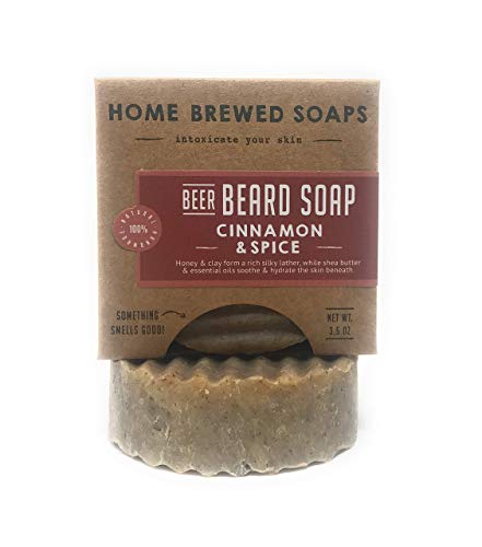 Beard Soap for Men, 3.5 oz Beard Soap Bar, Cinnamon Spice, Beer Soap - Home Brewed Soaps