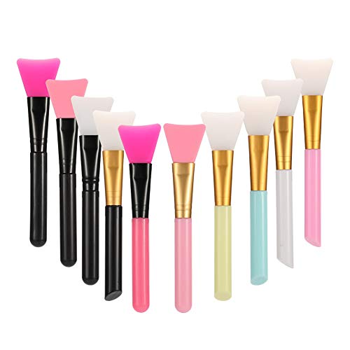 HEQUSigns 10 Pcs Silicone Epoxy Brushes, Flexible Facial Brushes for Making Epoxy Glitter Tumblers, Body Lotion Applicator Tools for Applicator The Skincare Products