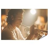 islandburner Premium Poster Fesselnder Jazz-Trompeter 