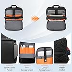 FENRUIEN Slim Laptop Backpack for Men, Water Resistant Light Weight Backpack with USB Charging Port, Black Laptop Bag 15.6 Inch - Image 4