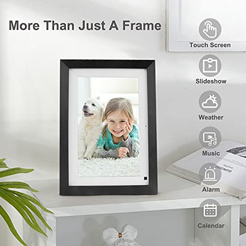 Bsimb Wifi Digital Picture Frame With Wood Effect, 16Gb Electronic Photo Frame 10.1 Inch Hd Ips Touch Screen Display, Instantly Share Photos/Videos Via App Email, Auto-Rotate, Gift For Grandparents #TOP3