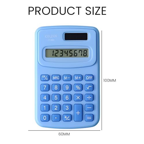 Image of SYGA Mini 8-Digit Electronic Calculator - Cute & Simple Scientific Calculator for Students & Office, Small & Portable Design (Blue)