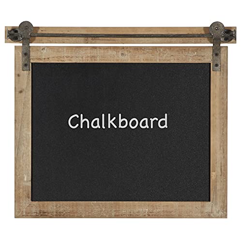 Deco 79 Wood Sign Wall Decor With Chalkboard, 21" X 1" X 17", Brown #TOP3