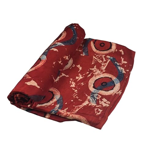 Image of Ethnics of Kutch Women's Ajrakh Modal Silk Natural Dye Hand Block Print Unstitched Kurta Fabric (For Lenght - Refer Bullet Point Below)