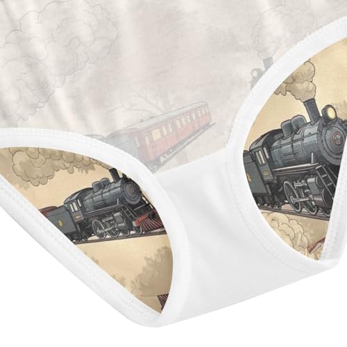 Vintage Steam Locomotives Toddler Underwear, Girls Briefs, 2T–8 Years4