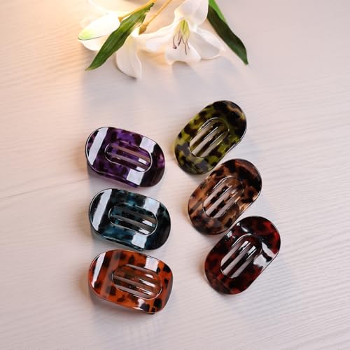 Image of 6 Pcs Korean Fashion Matte Hair Claw Clip for Thick & Thin Hair Strong Hold Large Hair Clutcher, Non-Slip Tortoise Shell Hair Accessories for Women & Girls, Stylish Hair Clips