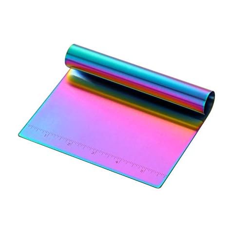 Pastry Bench Scraper,Scraper with measurements,Stainless Steel Chopper,Sharp Flakes&Non-stick,for Chocolate Cakes, Pastry/Cinnamon Rolls/Dinner Rolls/Pizza/Pasta (symphony) Cover