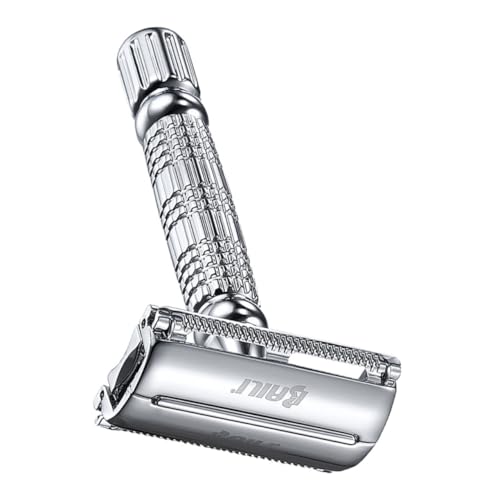 Beaupretty 両面カミソリ ひげ用カミソリ 手動シェーバー 製ハンドル 軽量 コンパクト 剃刀 メンズシェービングツール 家用 旅行用