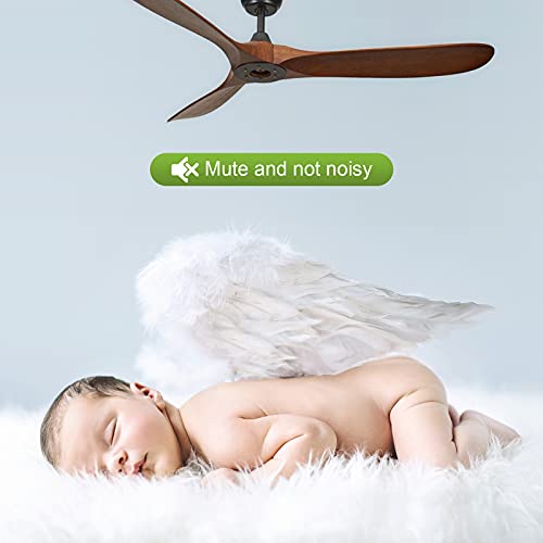 Nwiass 52 Inch Outdoor Ceiling Fans 3 Blade, Modern Indoor Ceiling Fan No Light With Remote Wood Propeller Ceiling Fan, Patio Ceiling Fan For Gazebo High Low Sloped Ceiling #TOP4