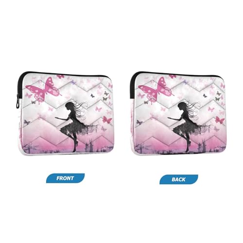 Funda rosa con hadas y mariposas para portátil 13-14 pulg miniatura 2