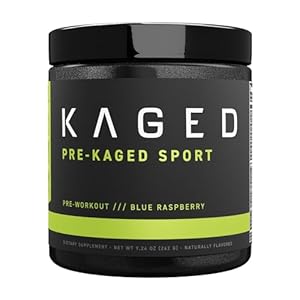 Kaged Athletic Sport Pre Workout Powder | Blue Razz | Energy Supplement for Endurance | Cardio, Weightlifting Sports Drink | 20 Servings