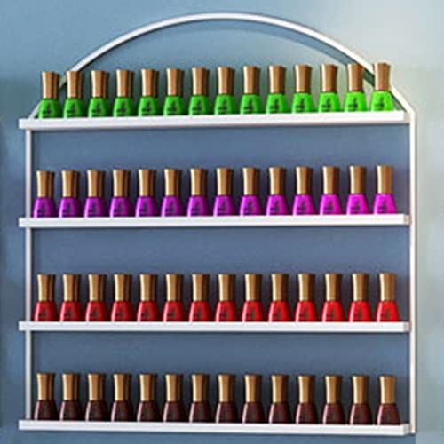 Étagère murale flottante pour vernis à ongles en métal pour bouteilles de maquillage et huiles essentielles Blanc 65 x 68 cm