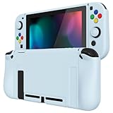 PlayVital ZealProtect Nintendo Switchに対応用ソフト保護シェル、switchに対応用フレキシ保護カバー、スクリーン保護フィルム＆サムグリップキャップ＆ABXY方向ボタンキャップ付き-純色系【スカイブルー】