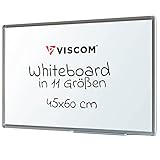 VISCOM Whiteboard magnetisch - 45 x 60 cm - Magnettafel in 11 Größen - Magnetwand kratzfest & beschreibbar - mit Aluminium-Rahmen - für Hoch- und Querformat