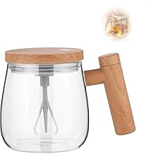 VAGMI Self Stirring Mug, Electric High Speed Mixing Cup, Self Stirring Coffee Mug, Glass Automatic Stirring Cup for Coffee/Milk/Protein Powder at Home/Office/Travel, 400 ML (Brown)