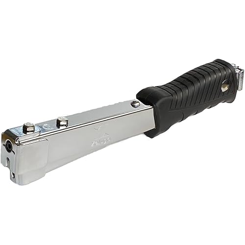 16-425 Heavy Duty Steel Construction Hammer Tacker, Anti-Jam Magazine and Ergo Grip Handle, Fits Staples 1/4'' - 5/16'' - 3/8'' (A11, T50 and 140 Staples), Black