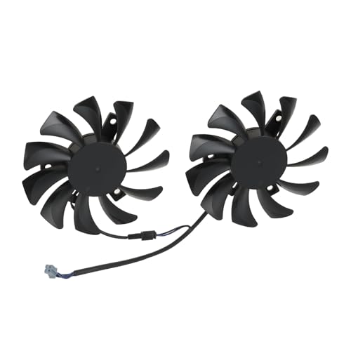 Briny River 1 Par de Ventiladores de Repuesto de 2 Pines para Tarjeta Gráfica de PC Ventilador de Refrigeración de GPU Compatible con Tarjeta Gráfica MSI GTX 1050/1050 Ti