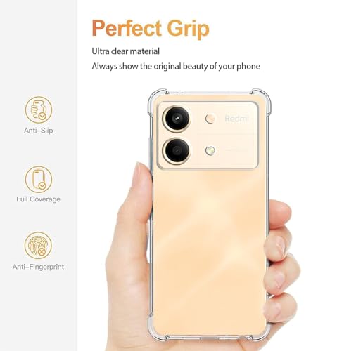 Image of Back Cover Silicone Flexible Bumper Transparent Cover for Poco X6 Neo 5G -Transparent