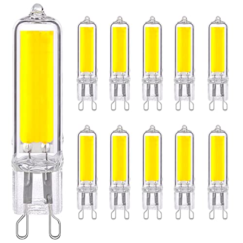 G9 LED Lampen Kaltesweiß 6000K, 10W ersatz für Halogenlampe G9 70W , AC 230V G9 Mini Glühlampe, Kein Flackern 700LM, Dimmbar 10er Pack Cover